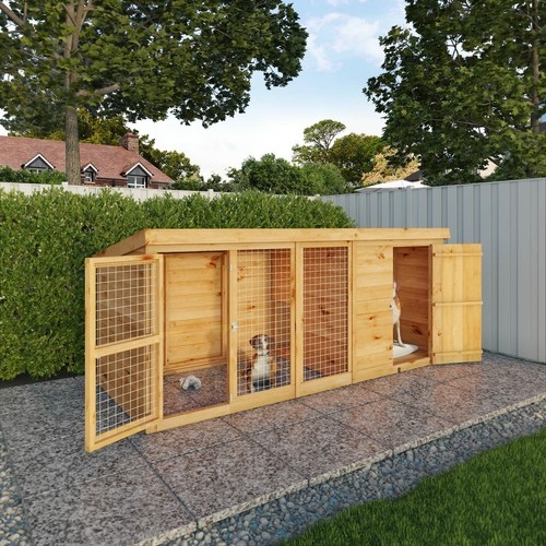 Wooden dog kennel run - dog, &