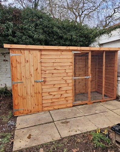 Outdoor wooden dog kennel - dog, with
