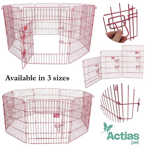 Pink dog puppy pet pen - pink,