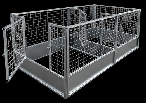Galvanised steel dog pen - galvanised,