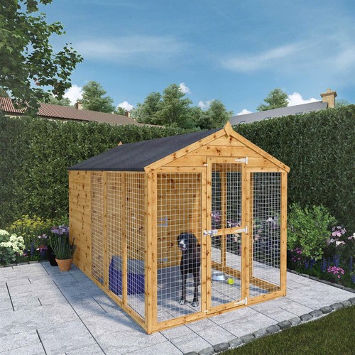 Wooden dog kennel - 10, run