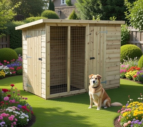 Wooden 8x4 dog kennel - dog,